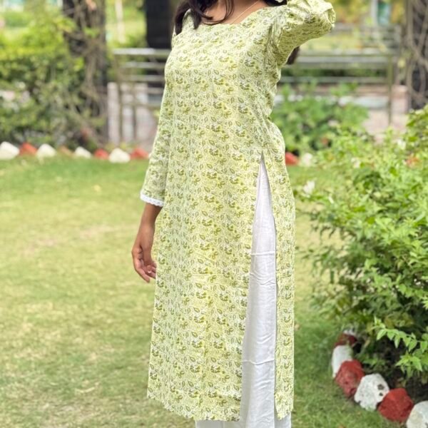 Olive Bloom Kurti - Image 8