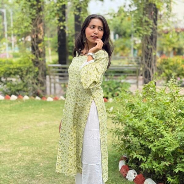 Olive Bloom Kurti - Image 7