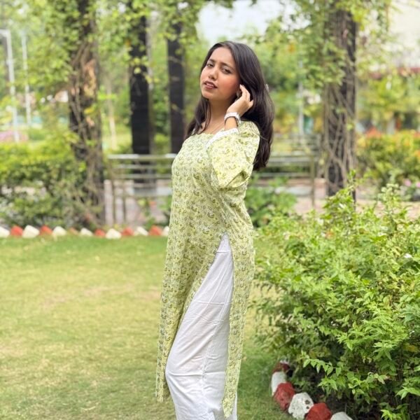 Olive Bloom Kurti - Image 6